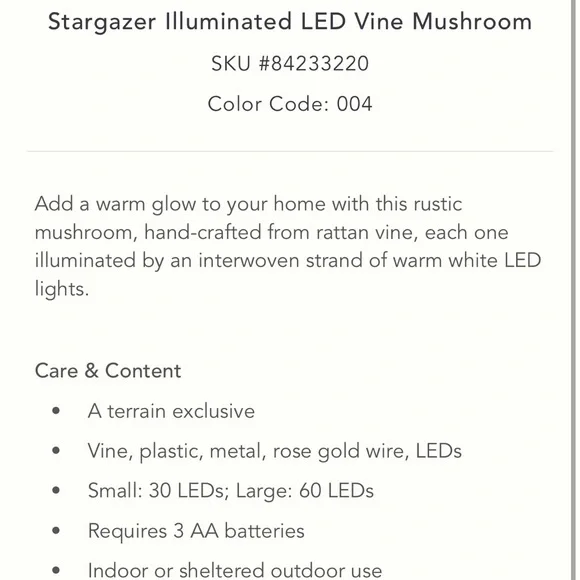Stargazer illuminated LED vine mushroom - Picture 6 of 10